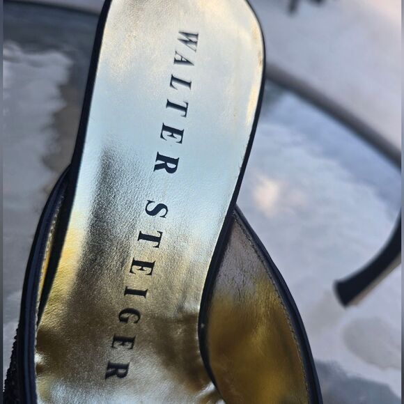 Walter Steiger Black and Gold Mules - Picture 11 of 14